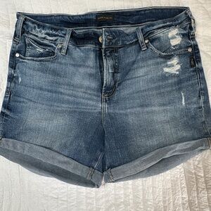 Silver Jeans Blue Jean Shorts with Distressed Details